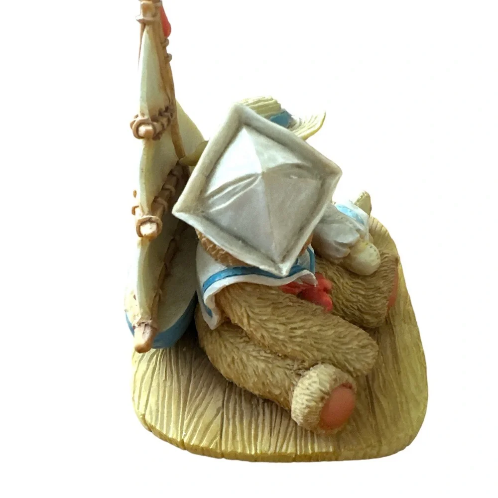 VINTAGE ~ Cherished Teddies ~ ZACHARY ~ Bear with Sail Boat Figurine
